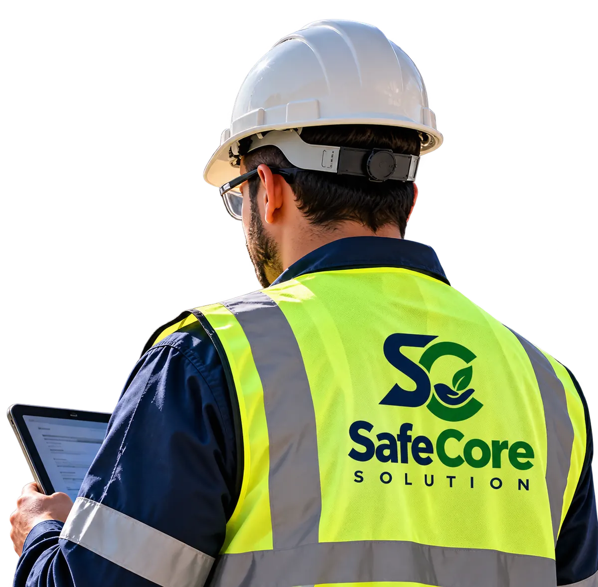 HSE engineer wearing a SafeCore Solutions safety vest